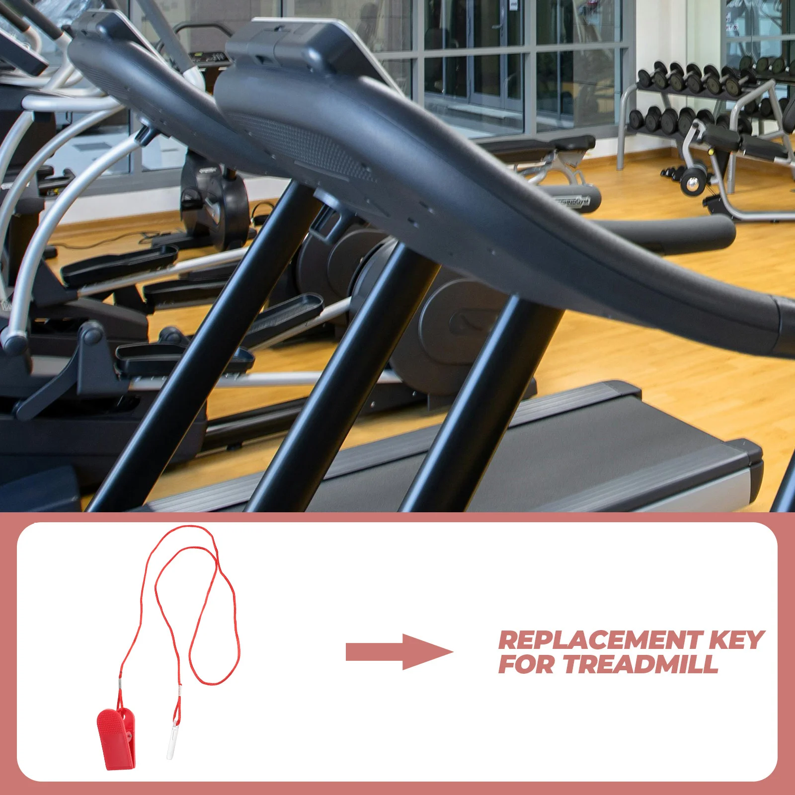 

Universal Treadmill Emergency Stop Switch Bright Red Magnetic Safety Key Replacement Parts for Home Commercial Use Fitness