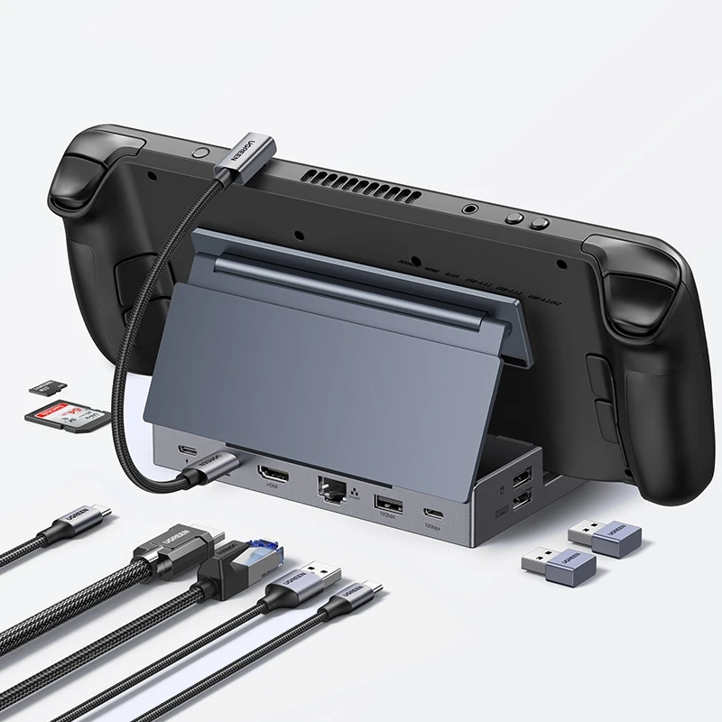 Ugreen Stoom Deck Dock 4k 60Hz 9 Poorten Rj45 Pd 100W Usb C Hub Compatibel Met Stoomdek Rog Ally Legion Go Iphone 15 Pro/Pro Max - afbeelding 2