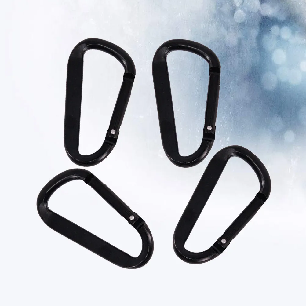 4Pcs Sturdy Practical Carabiners Aluminum Alloy for Hanging Keys Water Bottles Hammock Strings Outdoor Activities