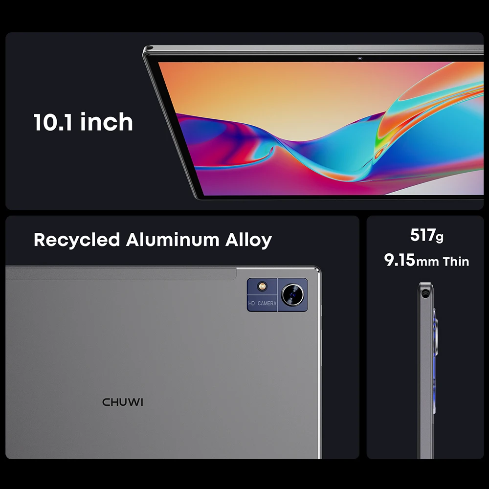 CHUWI Hi10X Pro 10,1 pulgadas 800*1280 pantalla IPS Unisoc T606 4GB RAM 128GB ROM tabletas 2,4G/5G Wifi Android 13 Tablet PC 7000mah