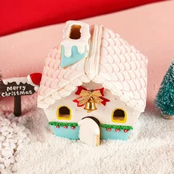 3D Christmas Gingerbread House Mould Plastic Cookie Cutter Set DIY Biscuit Mold Pastry Cake Stamp Baking Tools Accessories