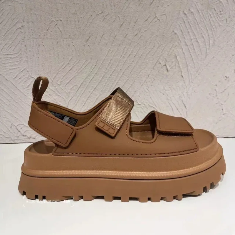Sandalias romanas para mujer, zapatos ópticos astronómicos, informales, cómodos, suela gruesa, aumento de altura, verano 2025