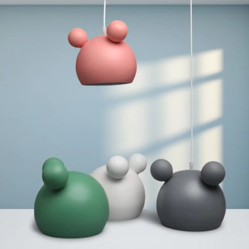 

Nordic Iron Mickey Ceiling Light Cream Colors｜Eye Protection｜Living Room & Boutique Display｜Versatile Kids Decor