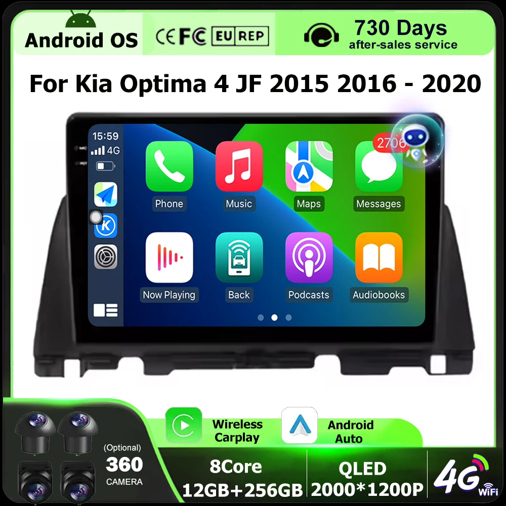 9 Inch For Kia Optima 4 JF 2015 2016 - 2020 Android Auto Car Radio Multimidia Player GPS Navigation Tools Wireless CarPlay DSP