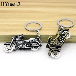 3D Simulated Motorcycle Keychain With Rotatable Wheels Creative Bicycles Model Pendant With Key Holder Backpack Decorative Gifts