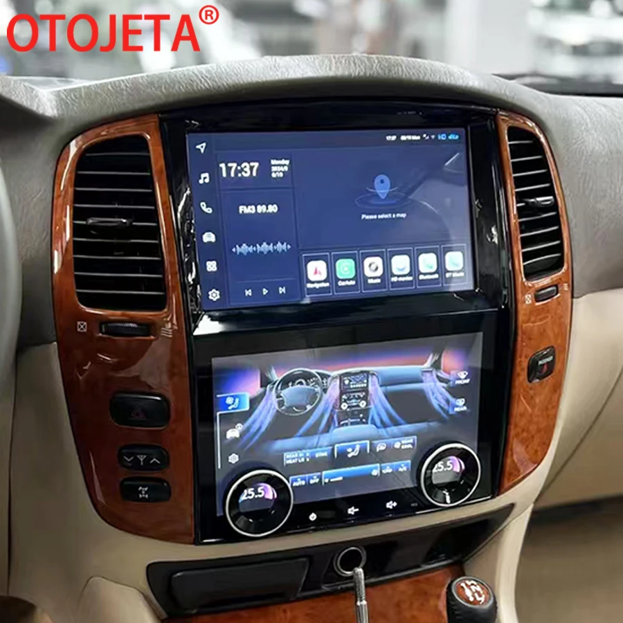 10inch Android Auto Multimedia Player Climate Control Screen GPS Carplay For Lexus LX470 2003-2007 For Toyota Land Cruiser LC100