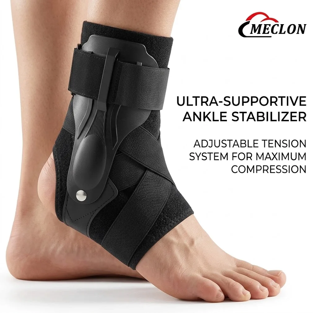 MECLON Ankle Support Brace Sports Accessories Foot Braces Stabilizers Suitable for Soccer Tennis Basketball Gym Sport Equipment