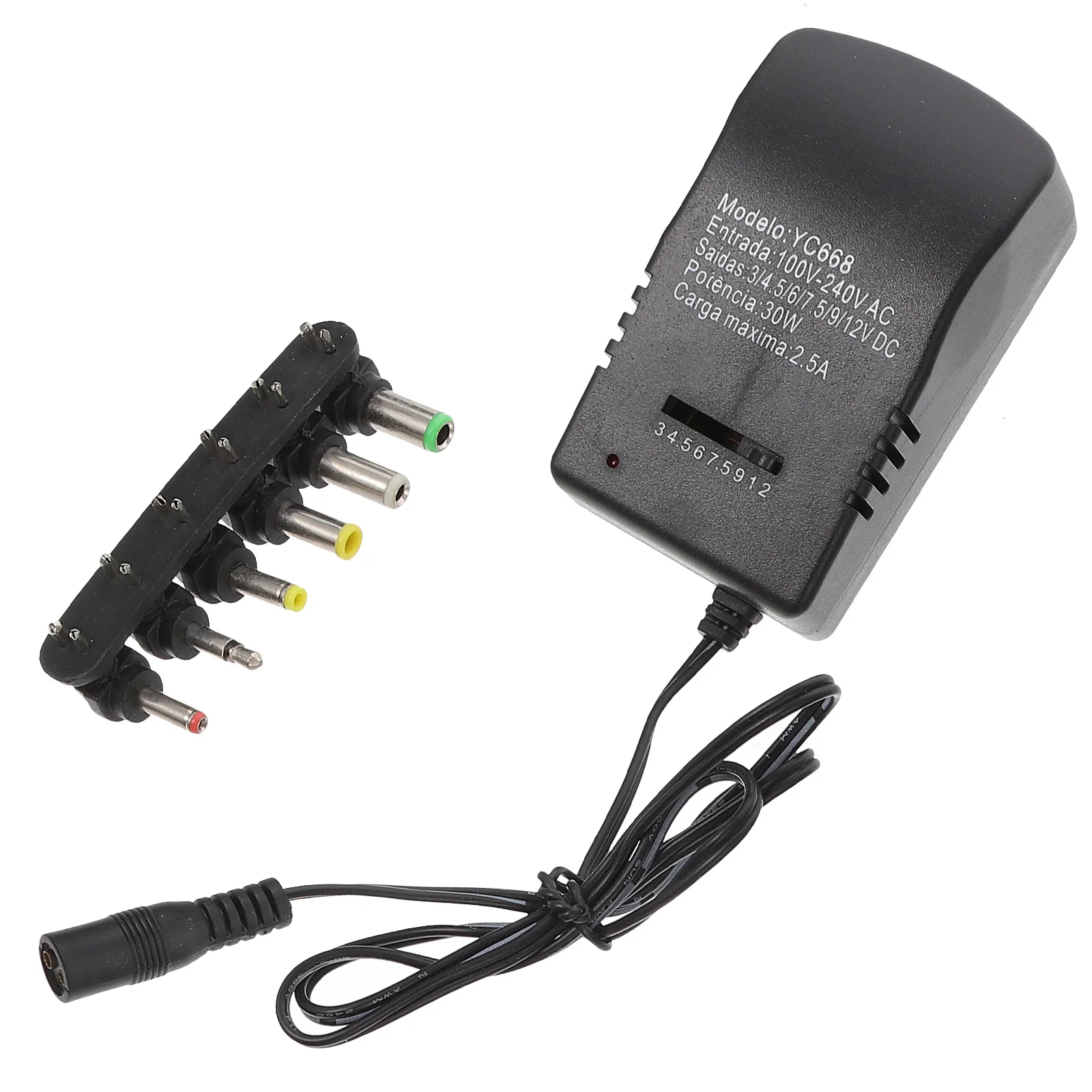 

1Set Adjustable Power Adapter Pc Power Supply for Home Appliances Compatible with Router LED Lights Tablets Speakers