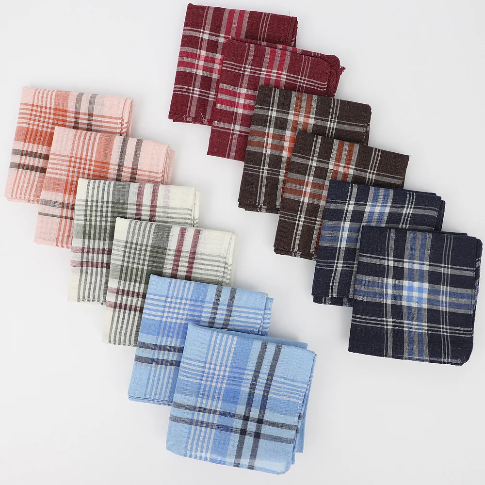 12Pcs Classic Polyester Handkerchief Set, Vintage Style