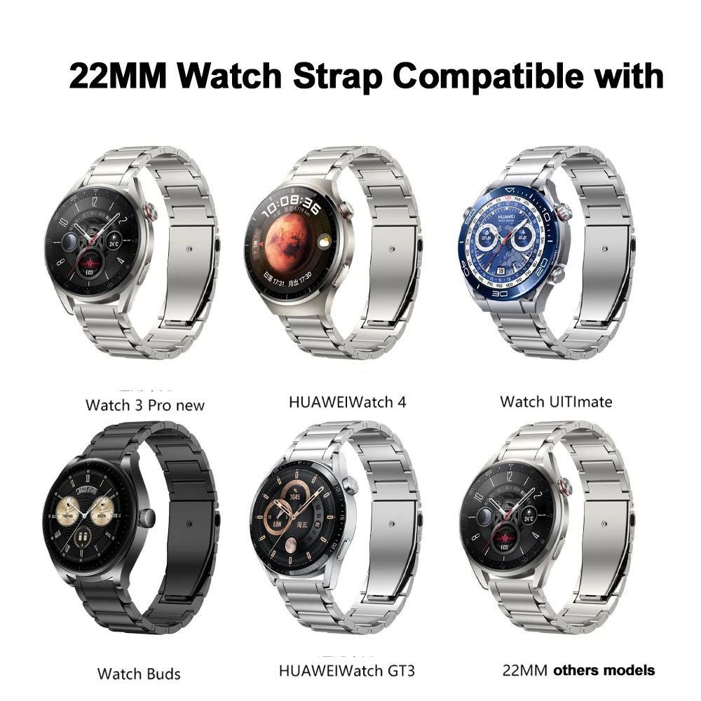 Huawei用メタルストラップ,ステンレススチール,ビジネスブレスレット,gt 4, 46mm, 18mm, 41mm, 22mm