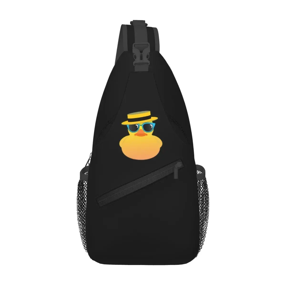 

Rubber Duck Ducky Wearing Boater Hat And Sunglasses Chest Bag Men Sling Crossbody Backpack Chest Bag Hiking Daypack Shoulder Bag