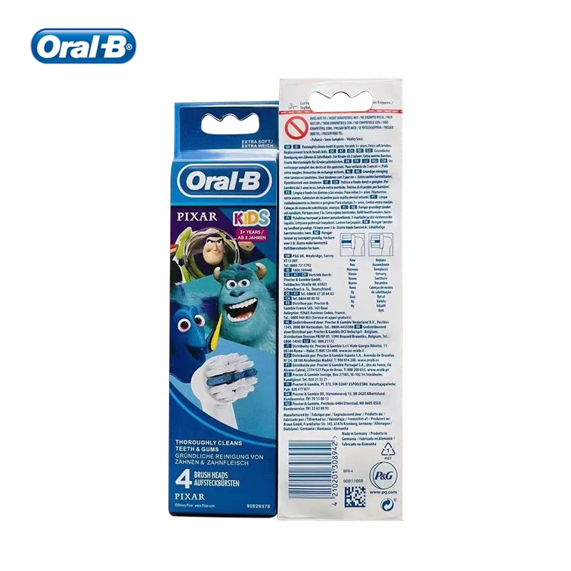 Original Oral B Replacement Brush Heads Soft Bristles Replaceable Nozzles for Oral B Kids Electric Toothbrush Children Gum Care