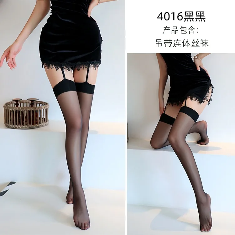 

Long Night Sexy Lingerie Sexy Suspender Stockings Pure Desire Stockings Women's Contrast Color Long Tube Sexy Stockings 4016