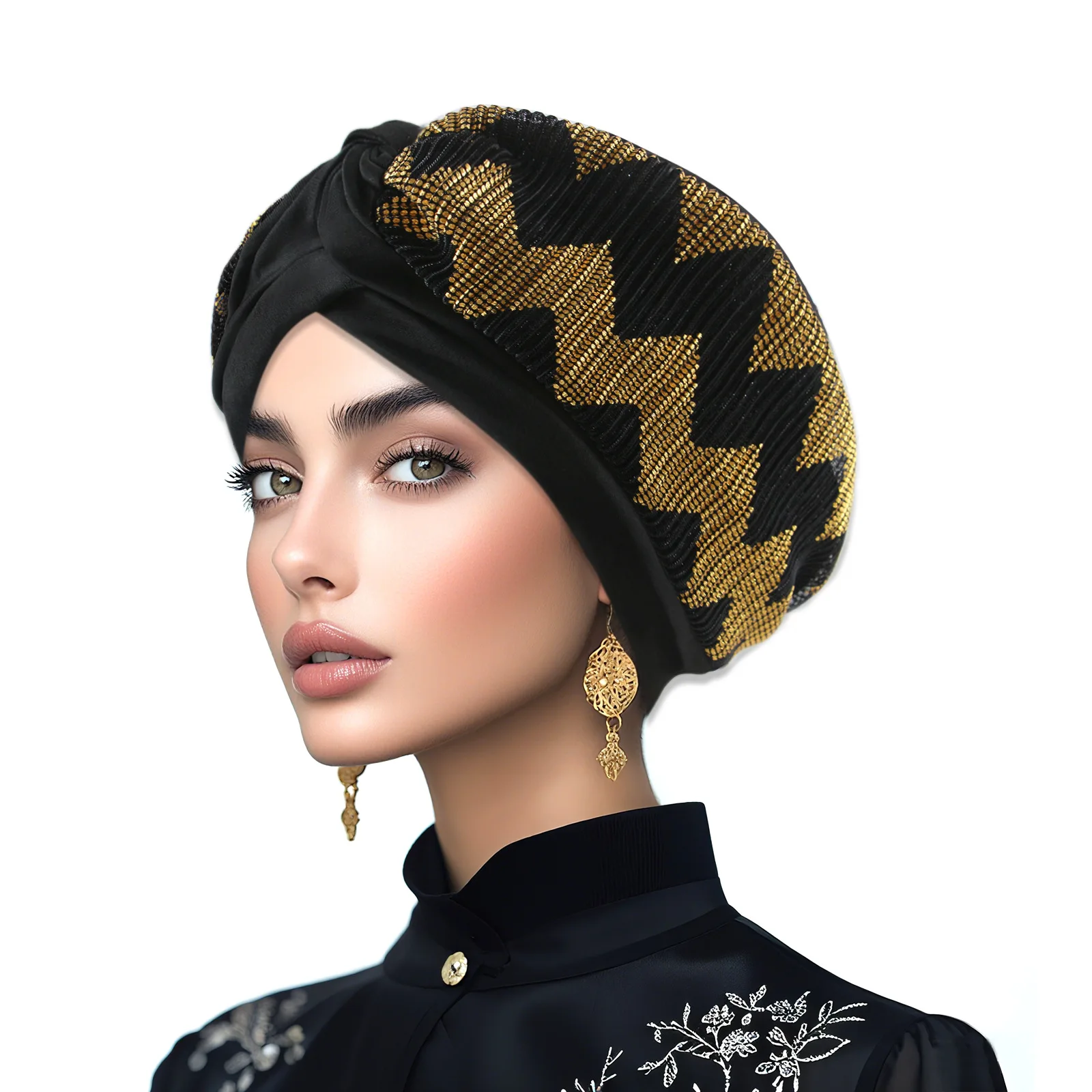 Fashion Women Patchwork Hat Muslim Hijab Beanies Bonnet Hair Loss Head Cover Indian Turban Chemo Cap Turbante Mujer Headscarf