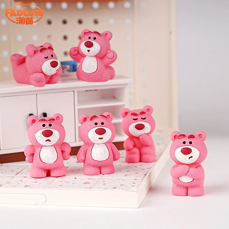 

Strawberry bear peripheral model accessories cute cute DIY resin ornaments desktop car home small ornaments crafts