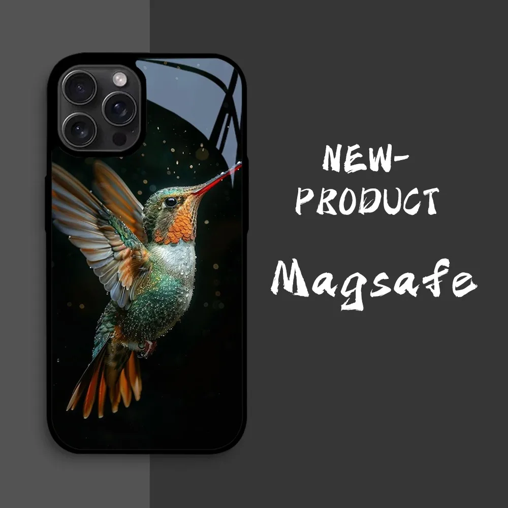 Coque de téléphone Colibri pour iPhone16, 15, 14, 13, 12, 11 Pro, XS Max, Mini, Poly X, 7, 8 Plus, Miroir de luxe, Funda dur