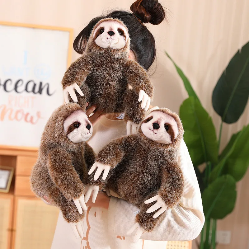 

24cm Cute Sloth Kawaii Fluffy Plush Stuffed Animal High Quality Lifelike GiIfts For Kids Birthday