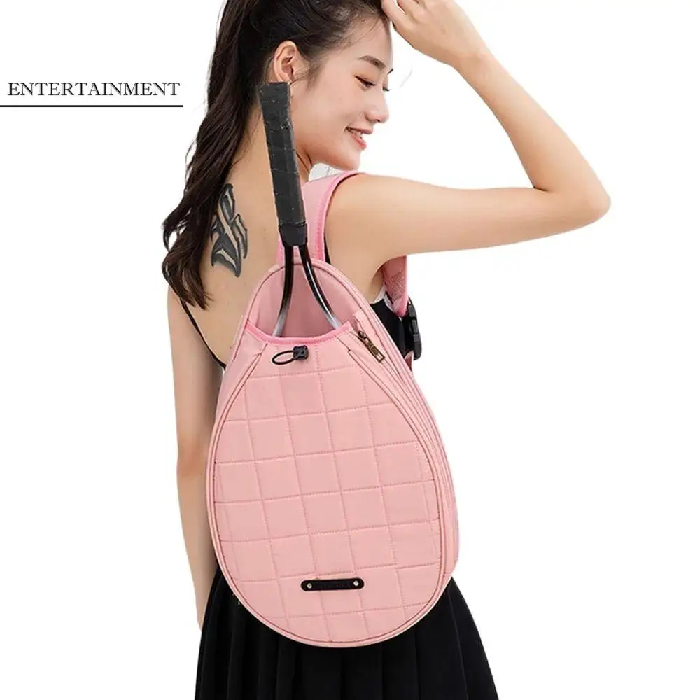 

One Shoulder Tennis Bag Large Capacity Pure Color Badminton Bag Crossbody Korean Style Tennis Crossbody Bag Women