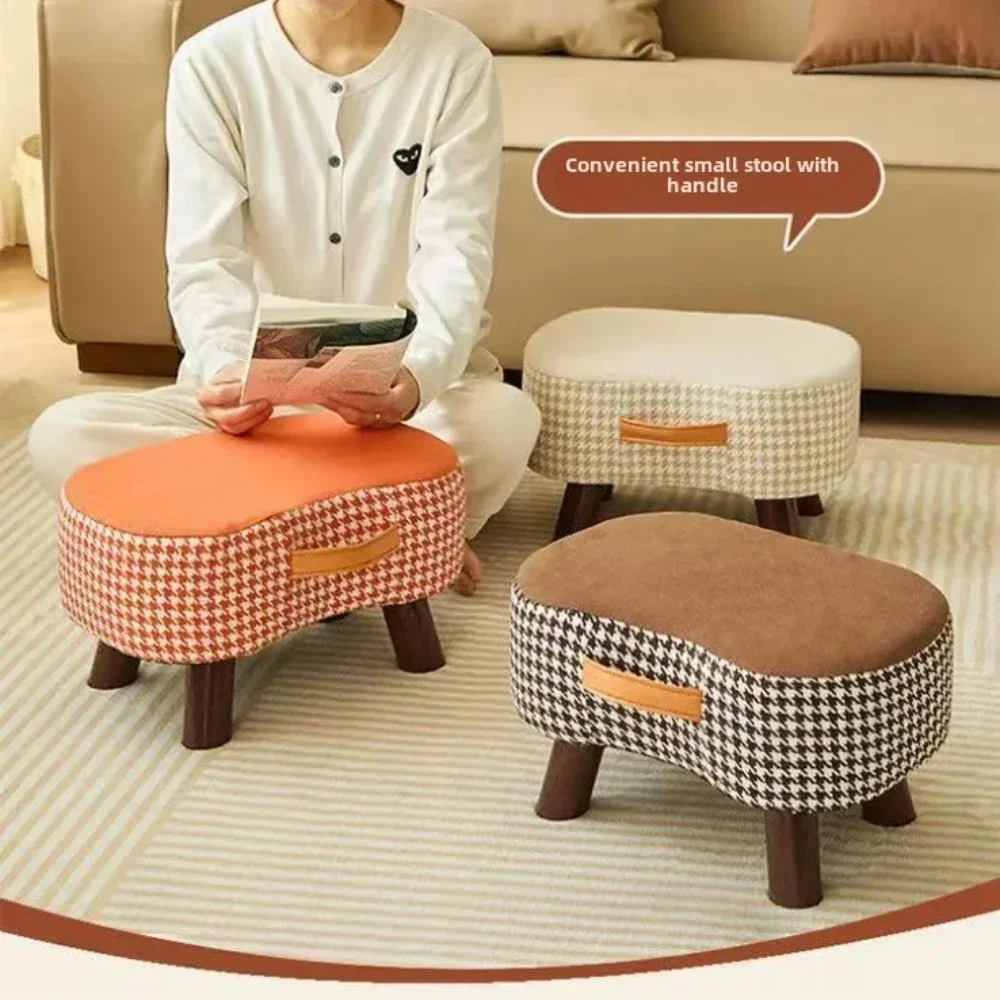 Simple Change Shoes Stool Sofa Footrests Soft Bag Small Chairs Living Room Coffee Desk Footrest Repose Chair Table Low Stools