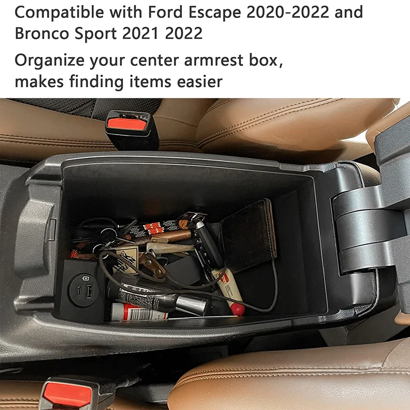 For Ford Escape 2020 2021 2022 2023 2024 Bronco Sport 2021-2024 Accessories Central Control Storage Organizing Gear Shift Tray