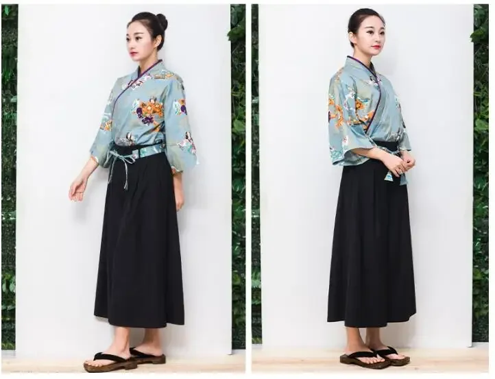 Uniformes de réceptionniste de Cuisine japonaise pour femmes, costume de travail de Restaurant, de Sushi, serveur d'hôtel, printemps