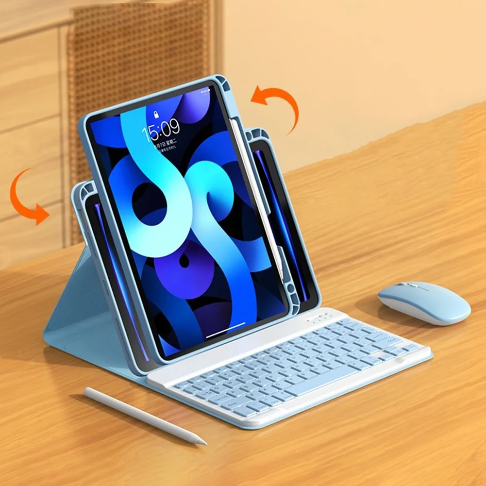 取り外し可能なワイヤレスキーボードケース,バックライト付き,10.9インチ,7色,iPad用ペンホルダー付き,第7世代