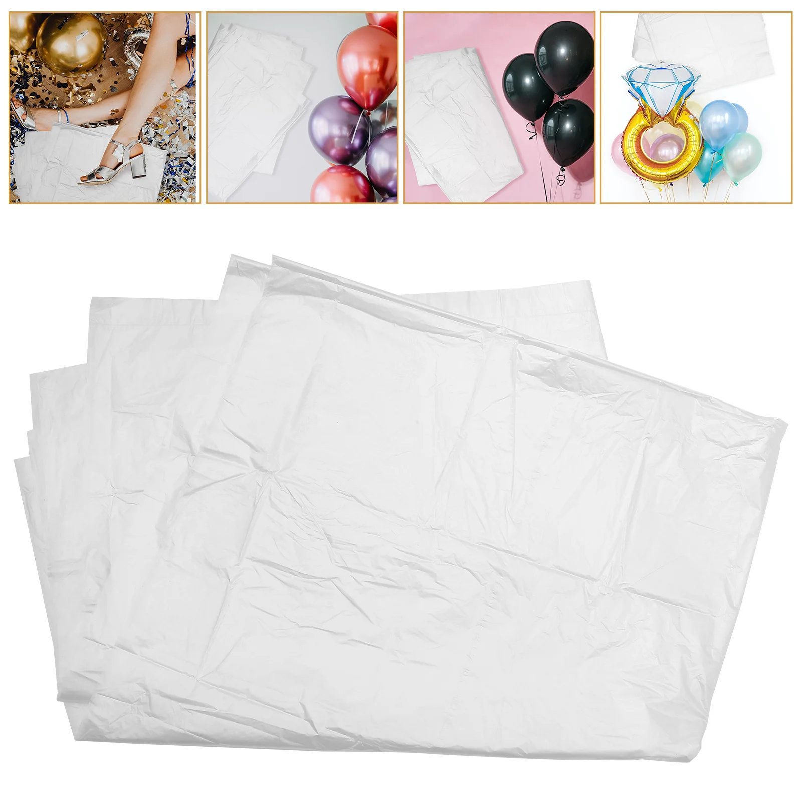 5 Pcs Balloons Storage Bag Plastic Bags Pouches Large Comforter Decorative Set Transport Reusable Bedding White Party