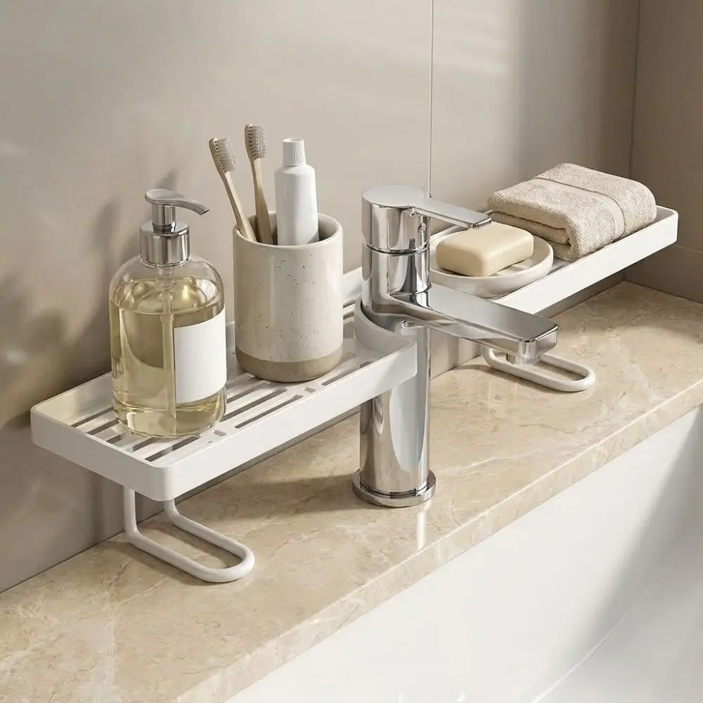Multi-functional Universal Bathroom Storage Rack Mesh Non-punching Faucet Storage Shelf Water Drainage Counter Organizer Shower