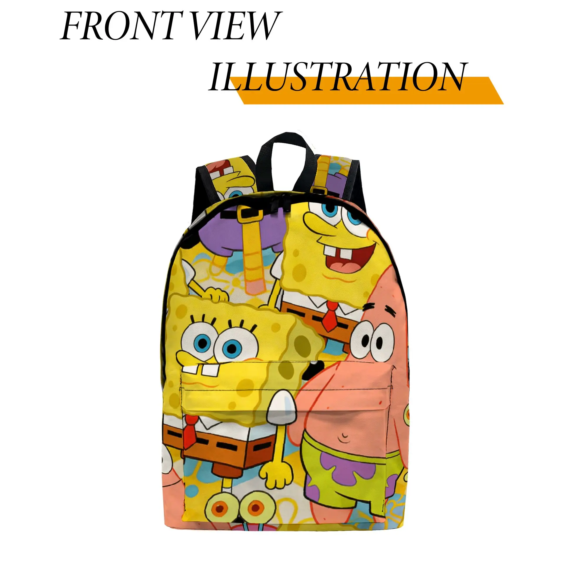 

Рюкзак с изображением Губки Боба и Патрика Стара, 1 шт., модный и простой, унисекс, большой вместимости, высококачественный подарок.