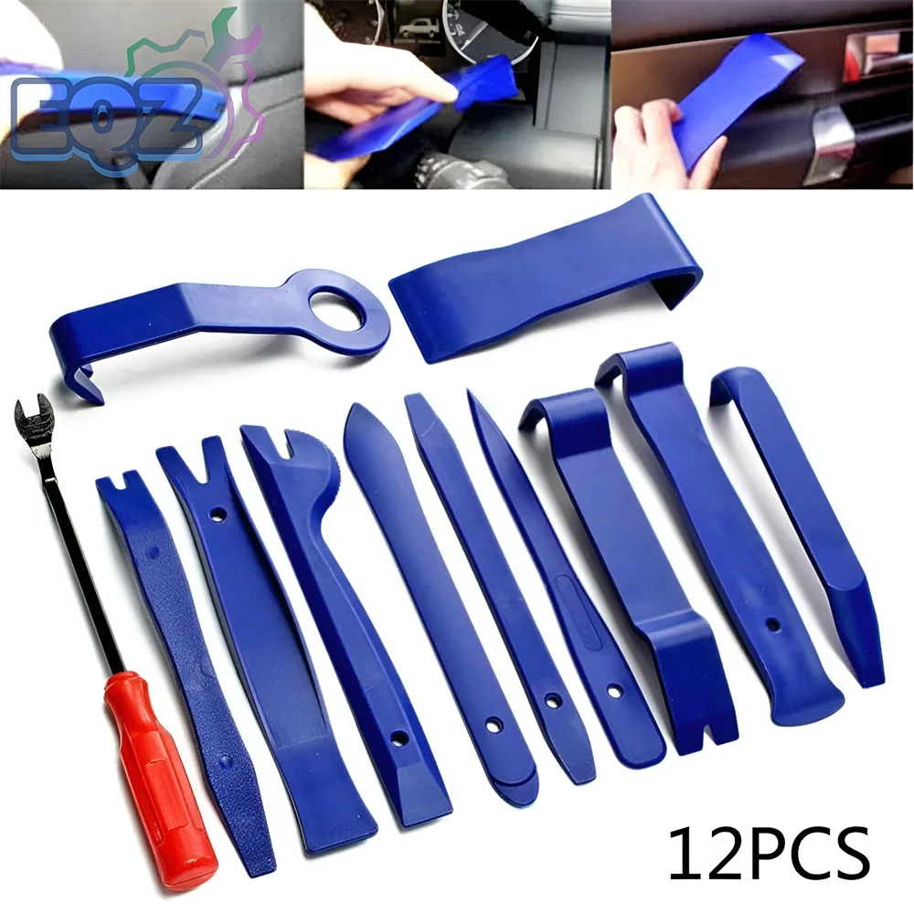 12pcs Car Radio Removal Tools Hand Tool Set Auto Door Clip Panel Trim Dash Audio Removal Installer Pry Repairing Tools Kit