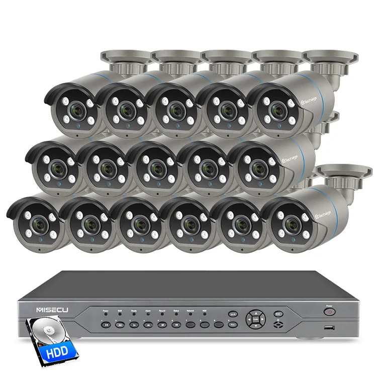 Customized NVR h.265 16Channel 4K Poe Surveillance Camera System Indoor Outdoor Cameras Set