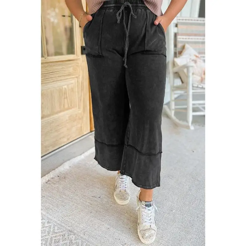 

G 49709 Summer Nine Pants Women's Casual Harajuku Style Trousers Mid-Length Summer Fashion Neutral Gender Cross-Border EU