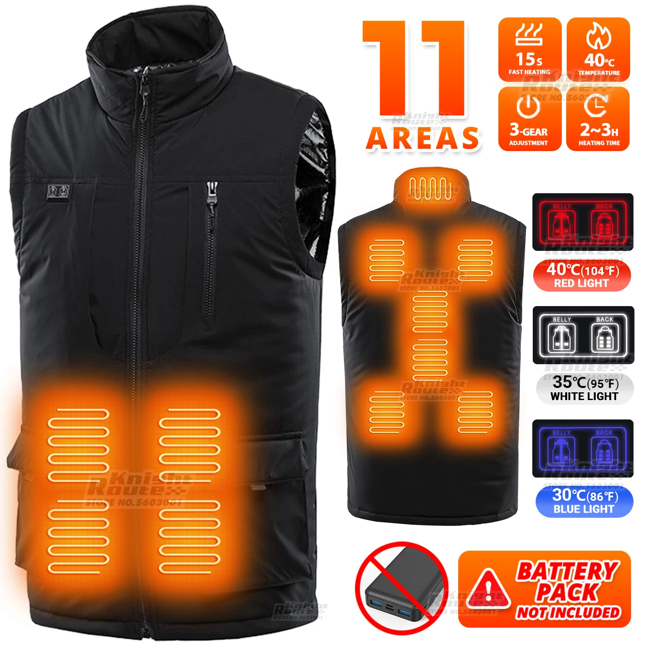 

11Areas Self Heated vest Heating Vest Men's Thermal Women's USB Heated Vest Warm Clothing Motorcycle Camping Washable Winter