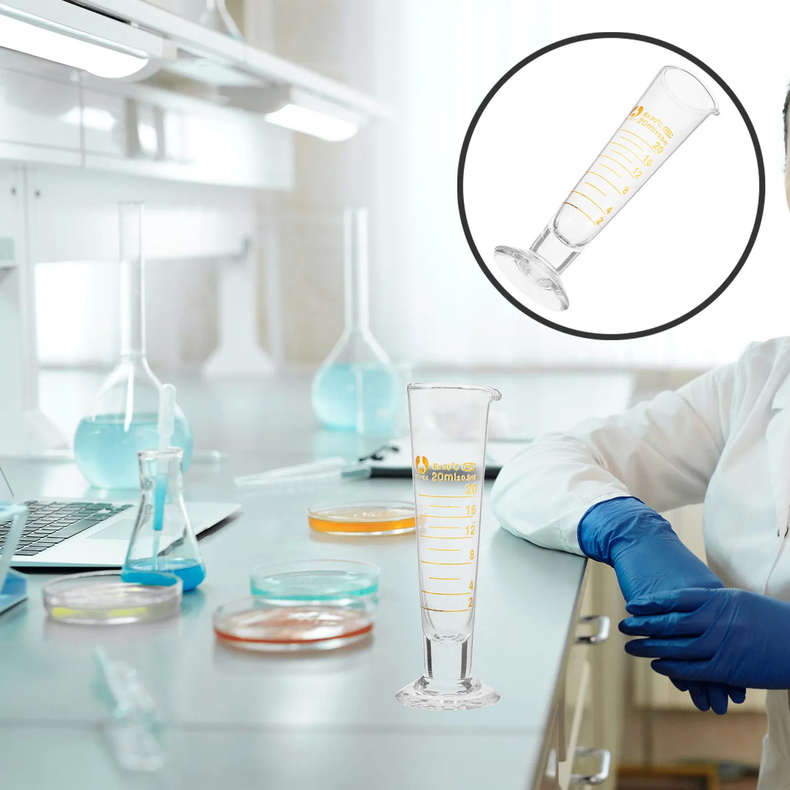 

Laboratory Measuring Cup Glass Beaker Triangular Beaker Clear Scale Accurate Measurement Chemistry Glassware Liquid Measuring