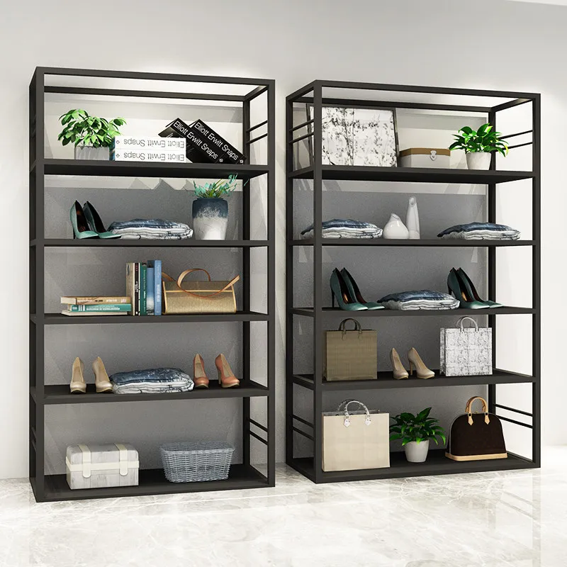 Clothing store shoe rack bag storage display rack floor-to-ceiling Nakajima shoe bag cabinet multi-layer shelf wrought iron