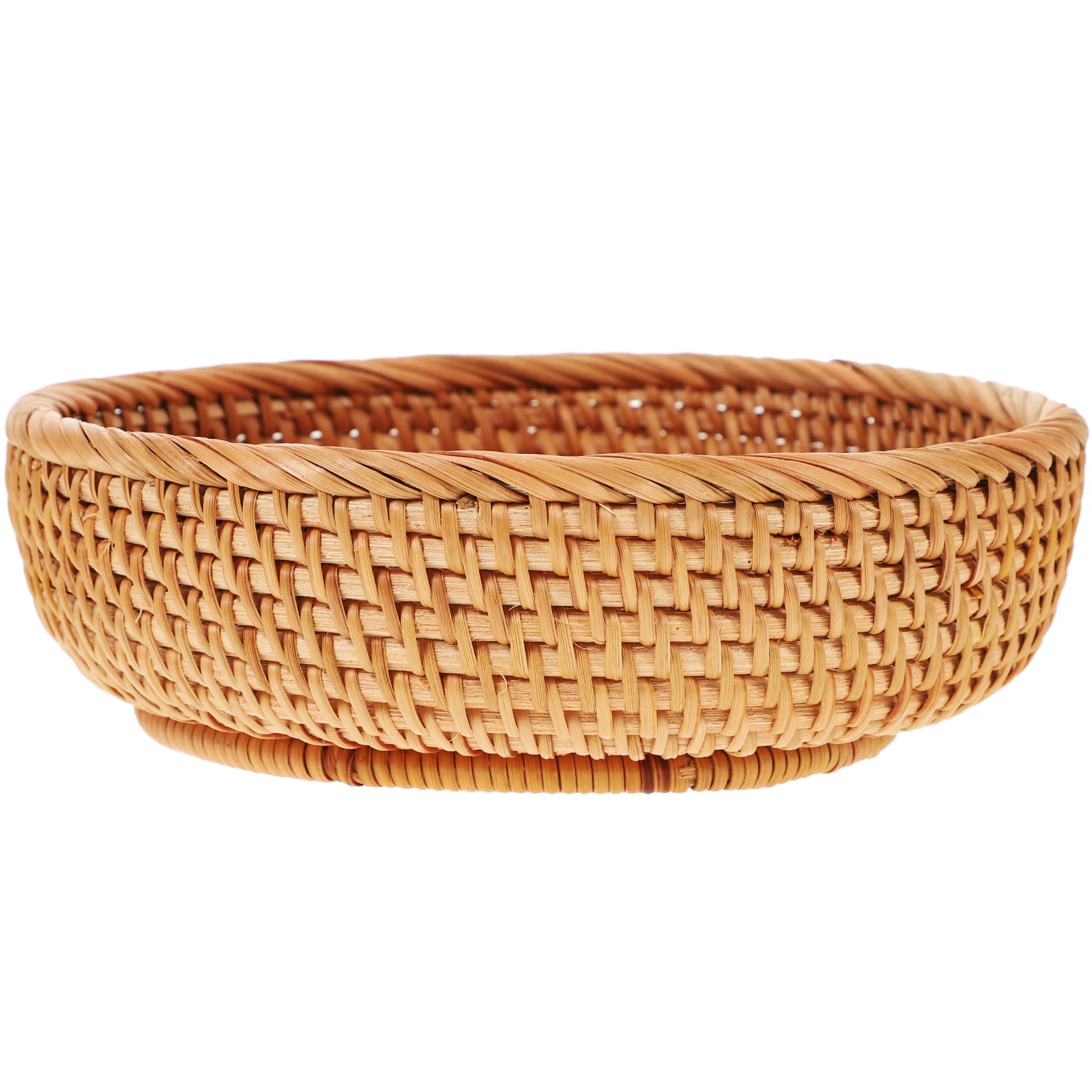 

Rattan Woven Basket Yellow Vine Baskets for Home Decor Fruit Vegetable Snack Storage Bread Holder Kitchen Table