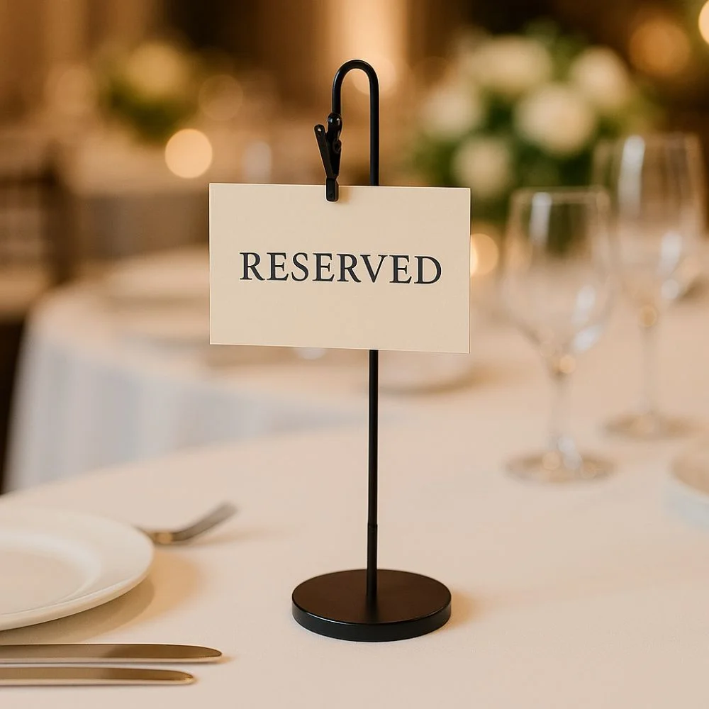

Black Clamps Metal Place Card Holder Non-Slip Base Versatile Wedding Table Stands Elegant Place Card Stands Wedding Decoration