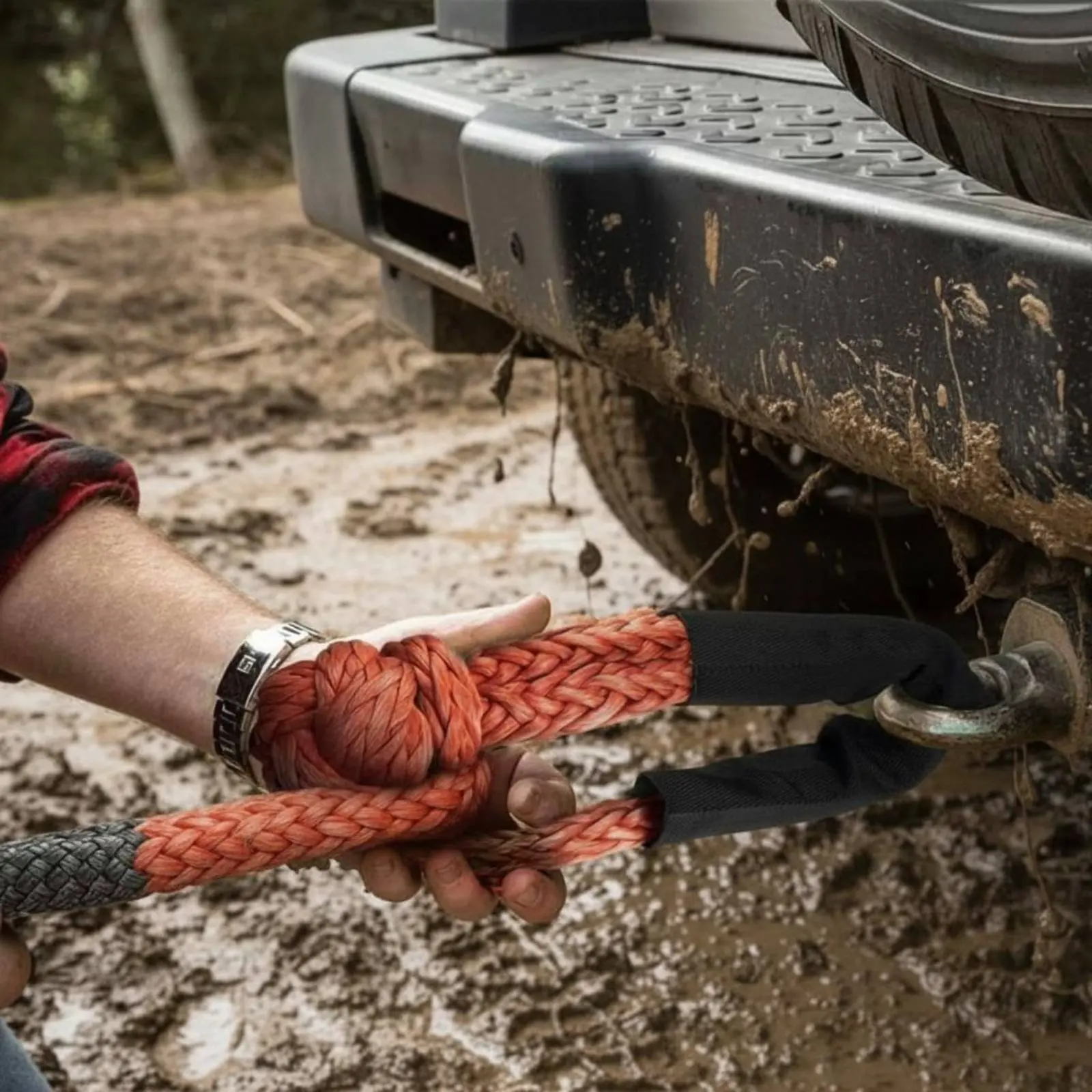 Synthetic Soft Shackle High Strength Soft Shackle off-Road-Pavement Tow Rope Lightweight Recovery Loop Strap Flexible