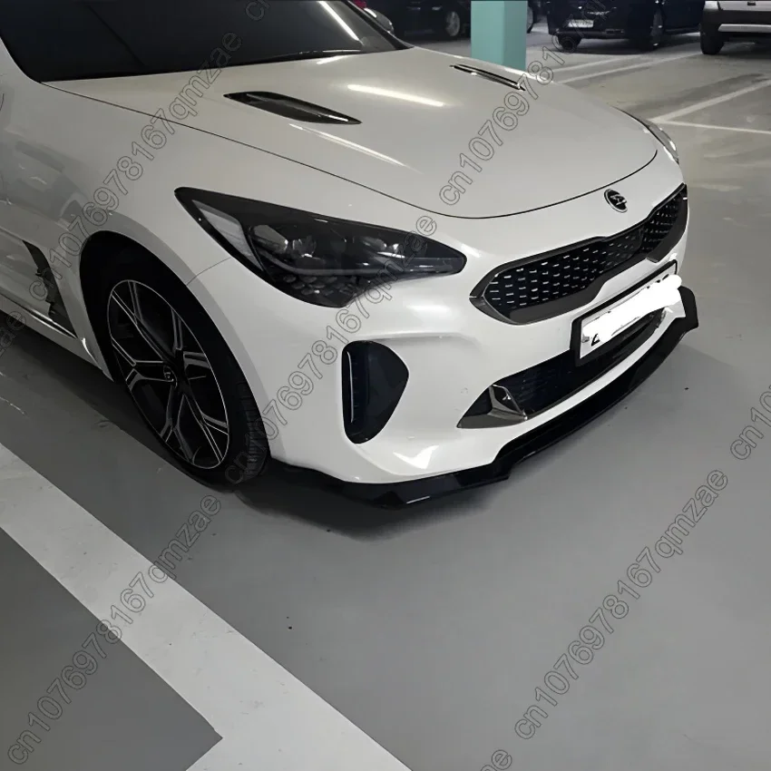 For Kia Stinger GT 2018-2023 Front Bumper Spoiler Lip Lower Body Kit Diffuser Splitter Tuning Guard Body Kit Tuning Gloss Black view 3