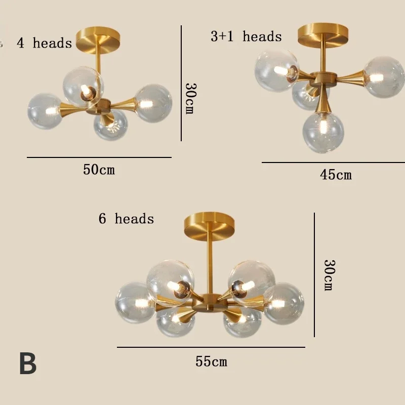 Imagem -05 - Lustre de Vidro Branco Leite Luxo Nórdico Lâmpadas Moleculares Criativas Sala de Estar Moderna Quarto e Jantar Luz Decorativa de Vidro g9