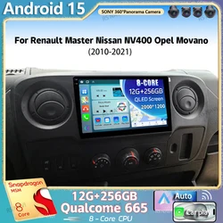 Android 15 For Renault Master Nissan NV400 Opel Movano 2010 - 2021 Stereo Car Radio Multimedia Video Player GPS AI Voice CarPlay