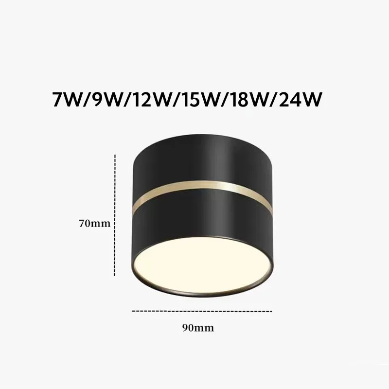 Imagem -03 - Dimmable Anti-brilho Led Downlights Superfície Nórdica Montada Luzes de Teto do Hotel Spot Lights 7w 9w 12w 15w 110v 220v