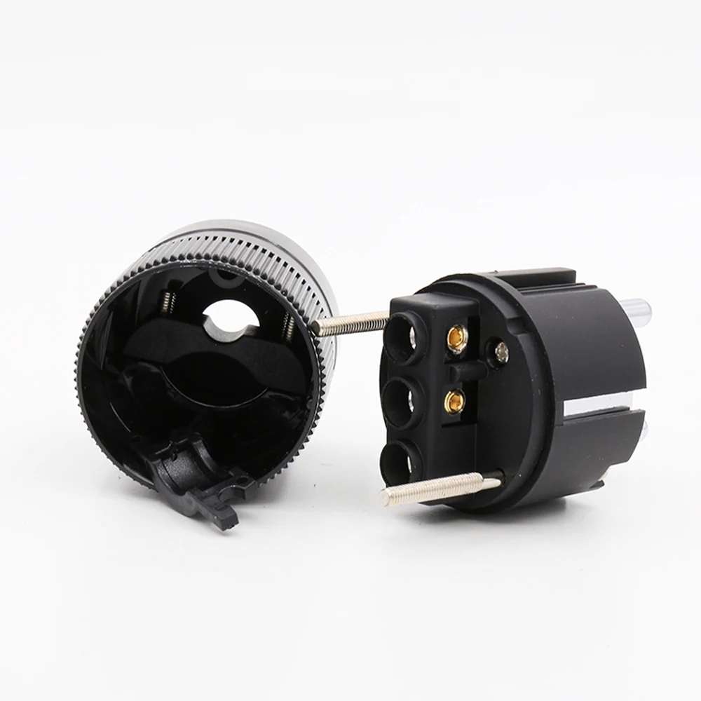 2 قطعة عالية الجودة مرحبا نهاية الصوت مرحبا نهاية 24 كيلو مطلية بالذهب/الروديوم مطلي Schuko الاتحاد الأوروبي قابس طاقة لتقوم بها بنفسك كابل الطاقة الرئيسي