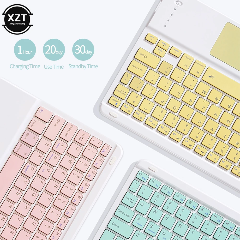 Keyboard Bluetooth Nirkabel Inggris iPad Keyboard Eksternal Sentuh Keyboard Bluetooth Nirkabel untuk Kantor untuk Ponsel Tablet Laptop