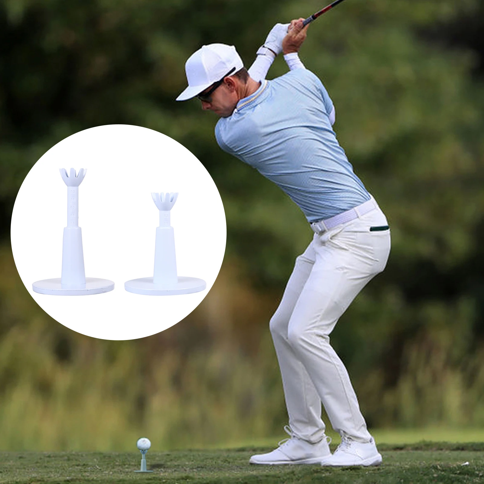 

2pcs Golf Durable Lightweight Golfs Ball Holder Wooden White Tees Accessories Training Equipment Holder Storage Rack