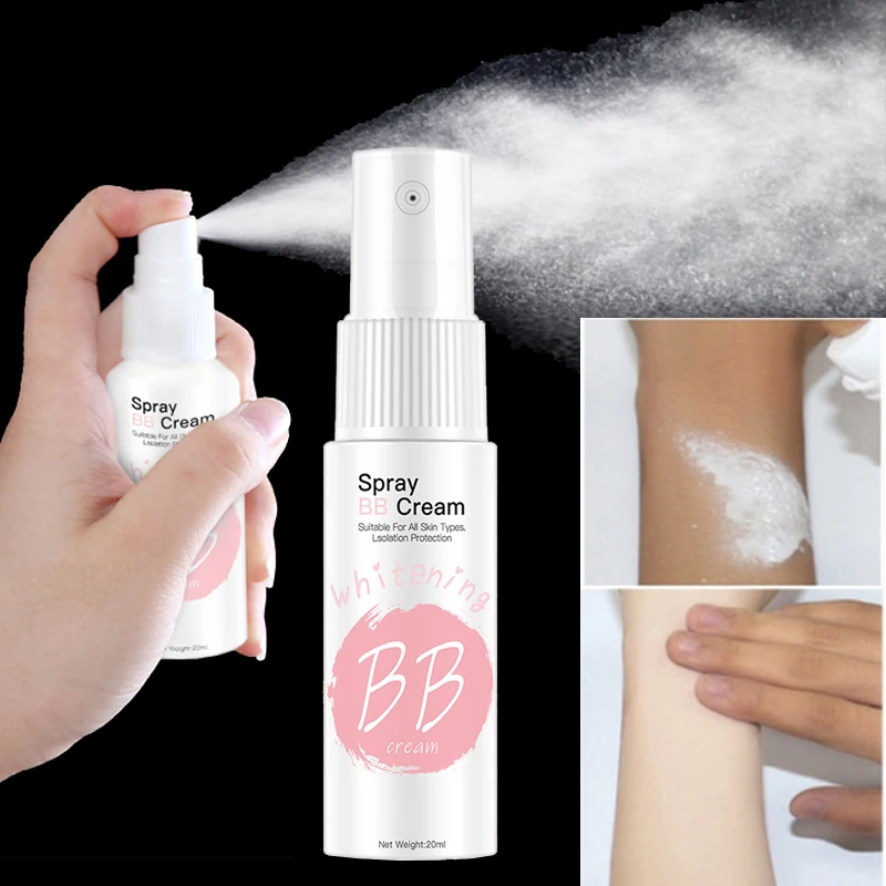 Spray de blanqueamiento rápido, Base líquida correctora, ilumina, crema hidratante BB, maquillaje cosmético impermeable para la cara