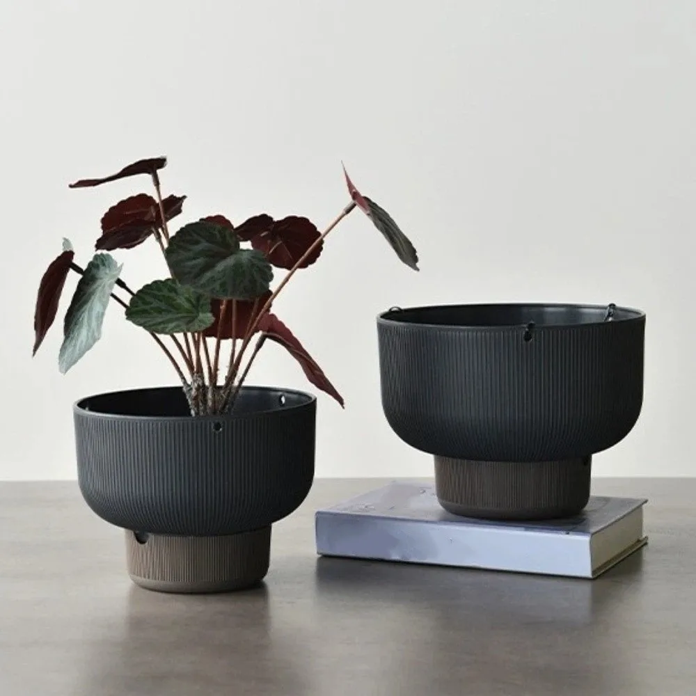 Thickened Self Watering Hanging Planters Chain Hooks Drainage Suspended Basket Detachable Base Large Capacity