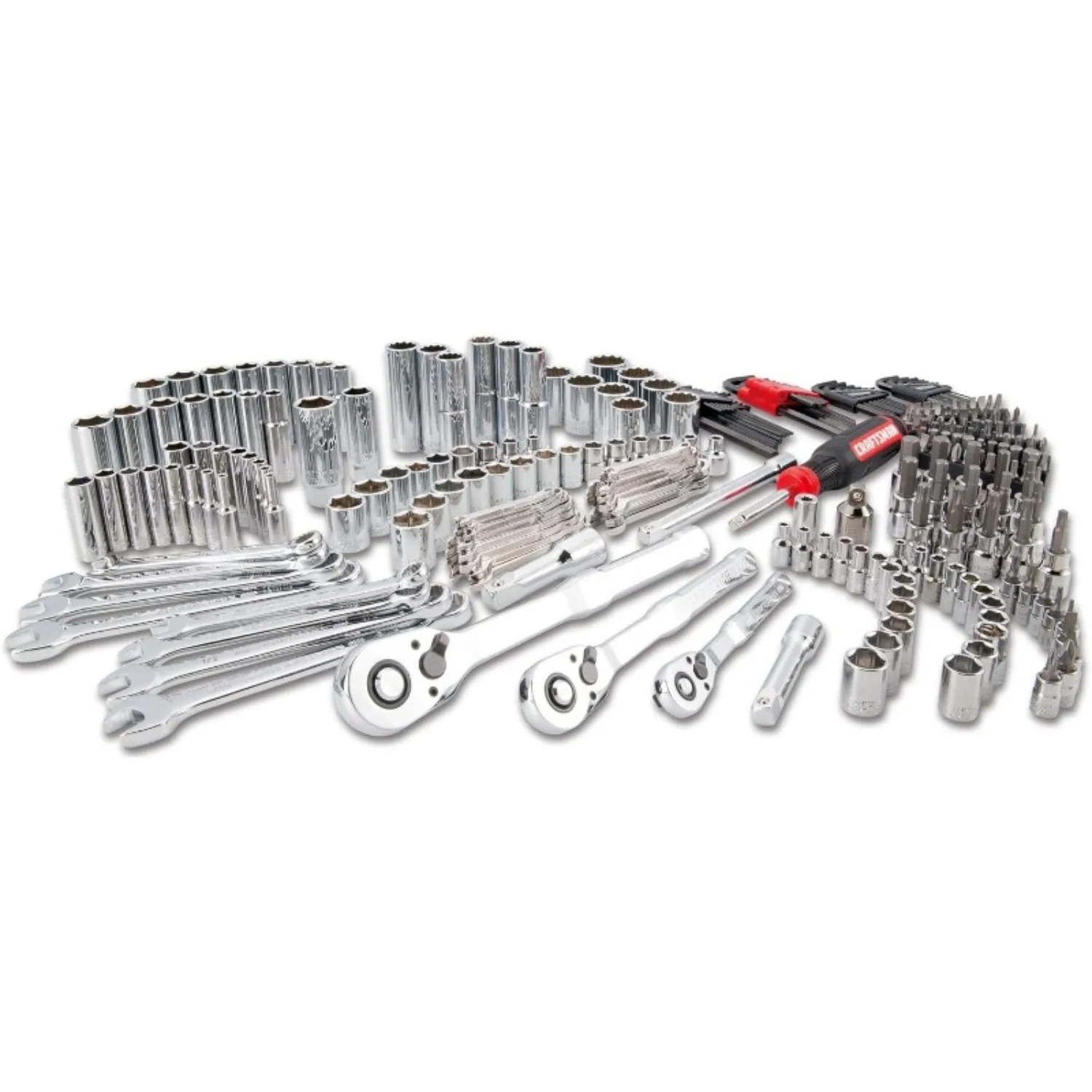 262ピースのメカニックツールセット、スパークプラグソケット付き3段ツールボックス、SAE/メートル法、17.5インチ、27.5ポンド