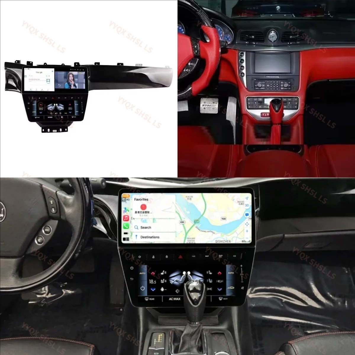 Dual Screen Carplay Android 13 Auto Stereo For Maserati GT/GC Gran Turismo 2007-2017 Multimedia Player Car GPS Navigation Media