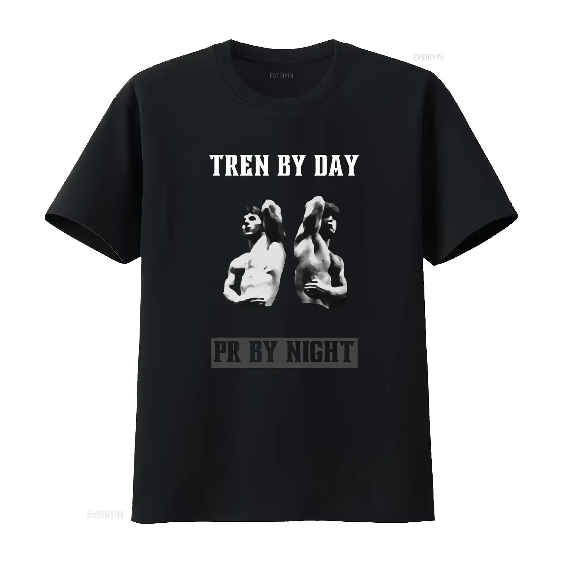 Camiseta TREN BY DAY PR NIGHT TWINS MERCH, Tallas S-5XL, Estilo Vintage Lavado, Informal, Transpirable, Ligeramente Masculino, Ropa de Diseñador